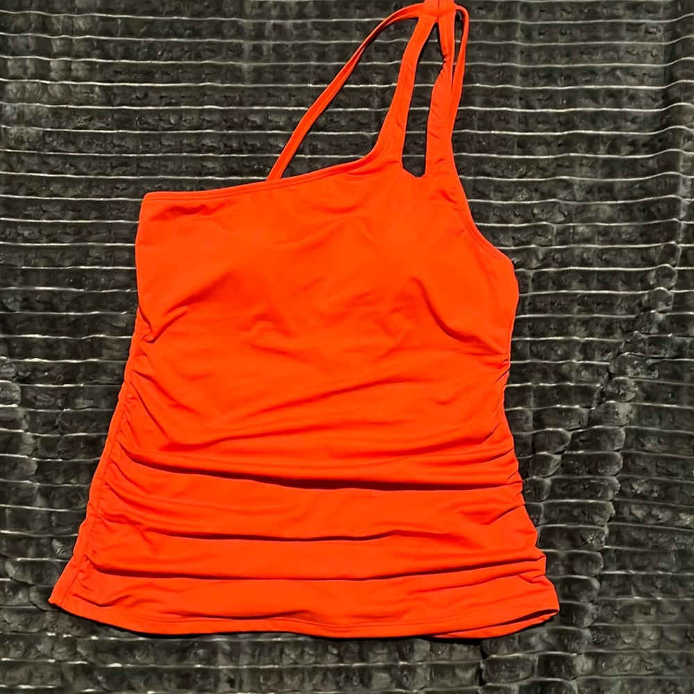 Island Goddess One Shoulder Keyhole Tankini Top Paprika Size 6
